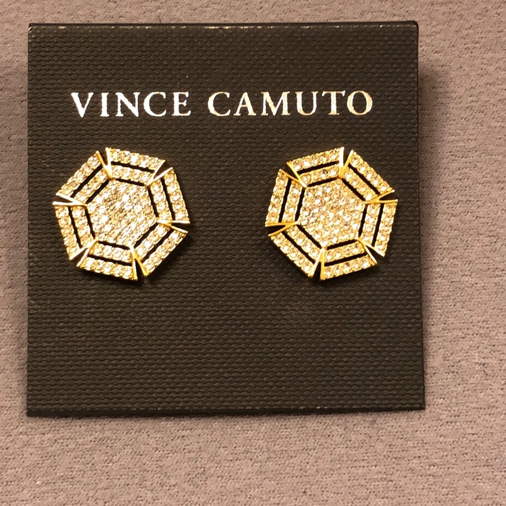Vince Camuto Sparkling Earrings! Gold Tone!